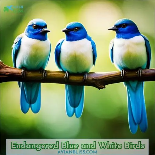 Endangered Blue and White Birds