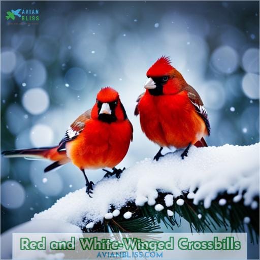 Red and White-Winged Crossbills