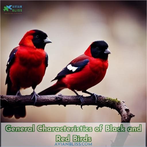 General Characteristics of Black and Red Birds