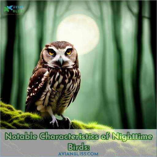Notable Characteristics of Nighttime Birds:
