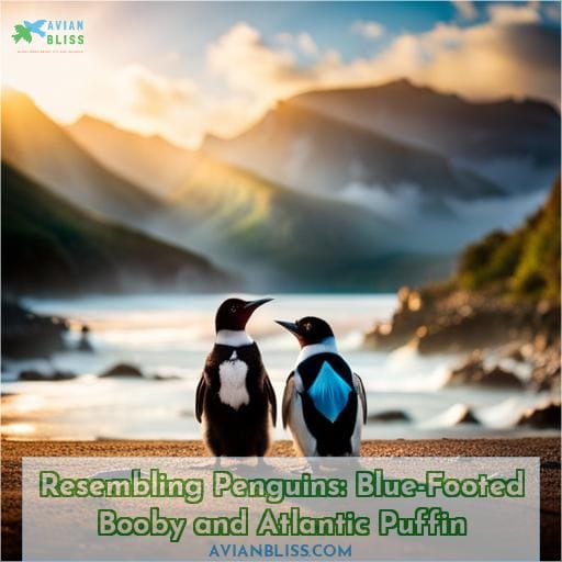 Resembling Penguins: Blue-Footed Booby and Atlantic Puffin