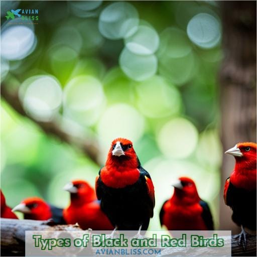 Types of Black and Red Birds