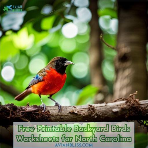 Free Printable Backyard Birds Worksheets for North Carolina