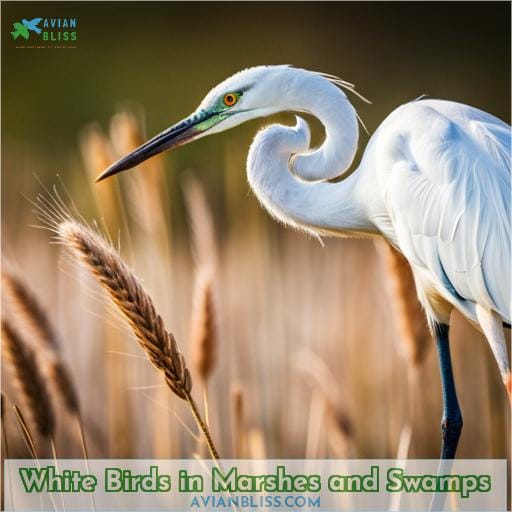 White Birds in Marshes and Swamps