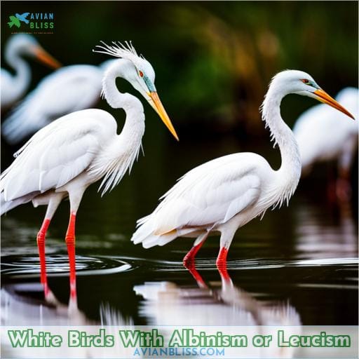 White Birds With Albinism or Leucism