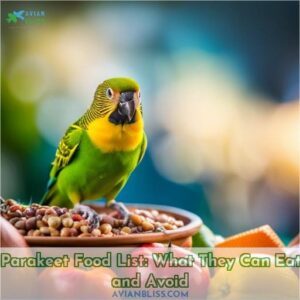 a complete list of foods parakeets can eat and what they shouldnt
