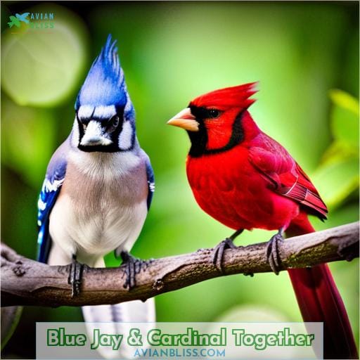 Blue Jay & Cardinal Together