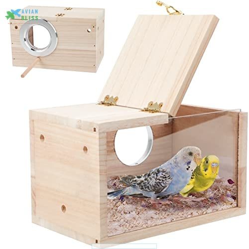 GINDOOR Parakeet Nesting Box Transparent