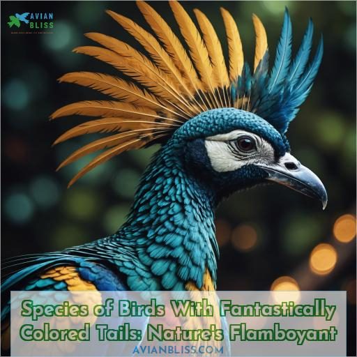 species of birds with fantastically colored tails