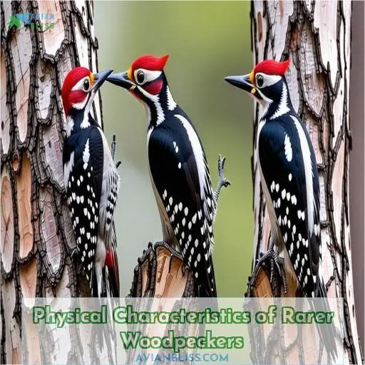 Physical Characteristics of Rarer Woodpeckers