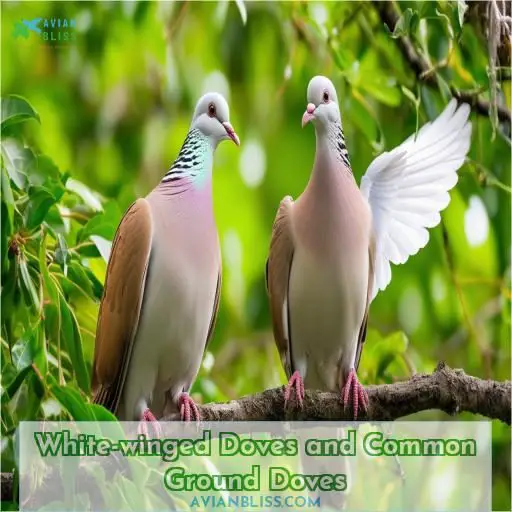 White-winged Doves and Common Ground Doves