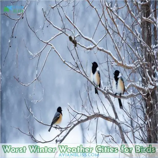 Worst Winter Weather Cities for Birds