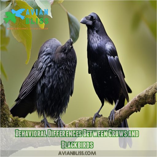 Behavioral Differences Between Crows and Blackbirds