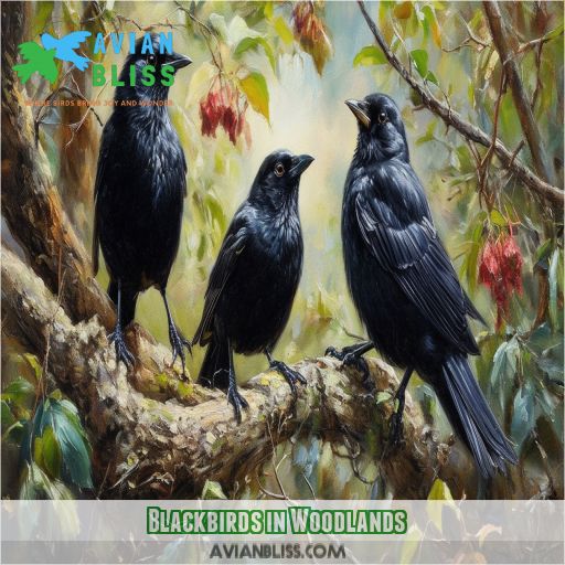 Blackbirds in Woodlands