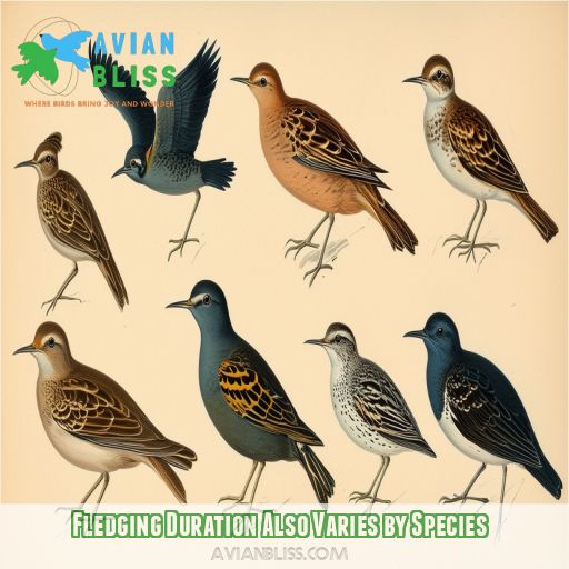 Fledging Duration Also Varies by Species
