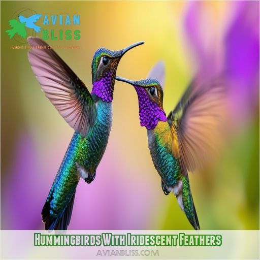 Hummingbirds With Iridescent Feathers