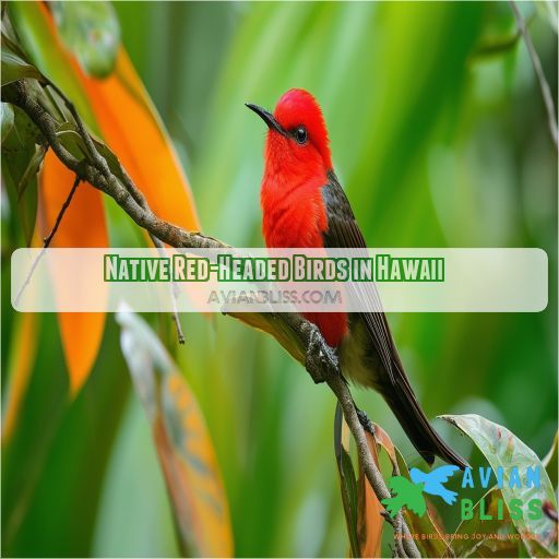 Native Red-Headed Birds in Hawaii