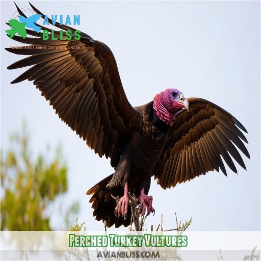 Perched Turkey Vultures