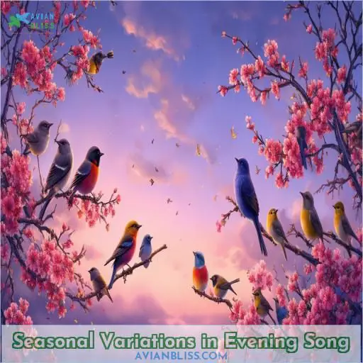 Seasonal Variations in Evening Song