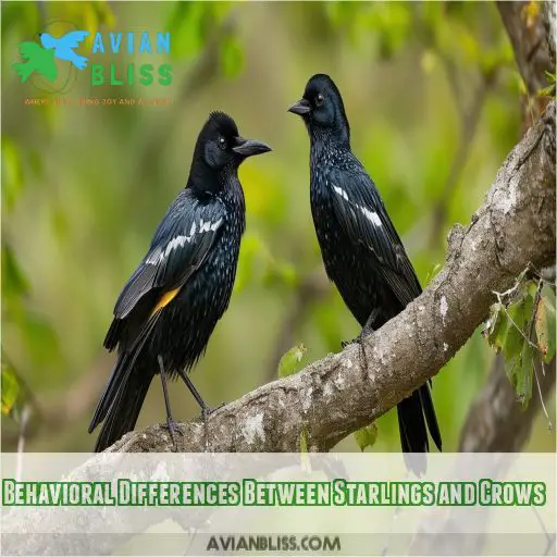 Behavioral Differences Between Starlings and Crows