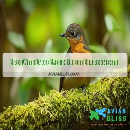 Birds With Large Eyes in Forest Environments