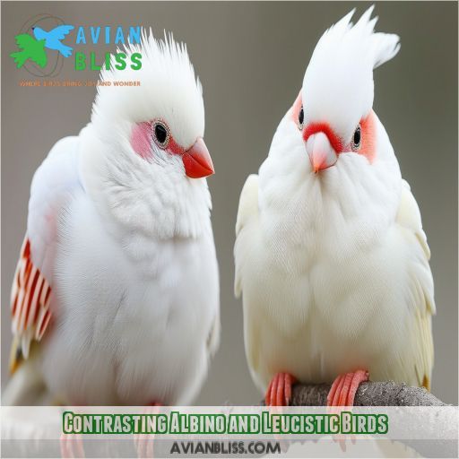 Contrasting Albino and Leucistic Birds