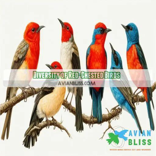 Diversity of Red-Chested Birds