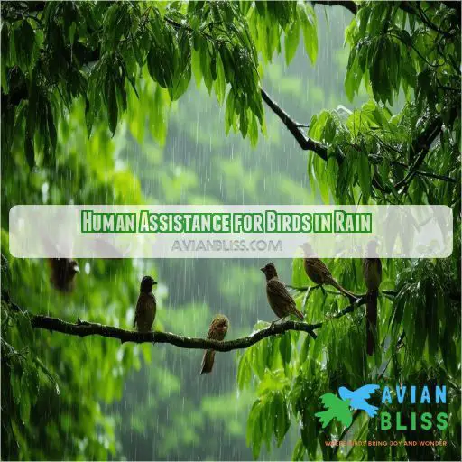 Human Assistance for Birds in Rain