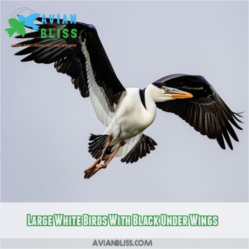 Large White Birds With Black Under Wings