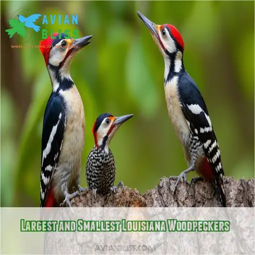 Largest and Smallest Louisiana Woodpeckers