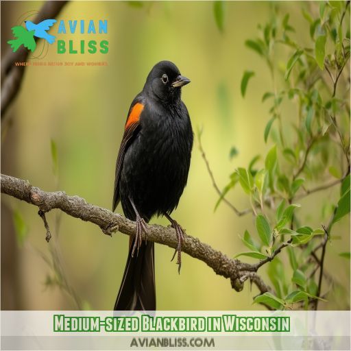 Medium-sized Blackbird in Wisconsin