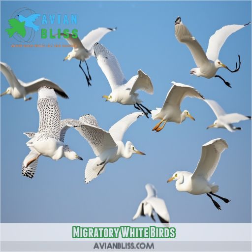 Migratory White Birds