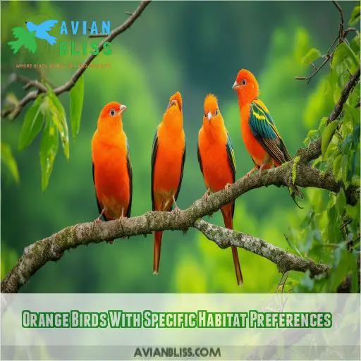 Orange Birds With Specific Habitat Preferences