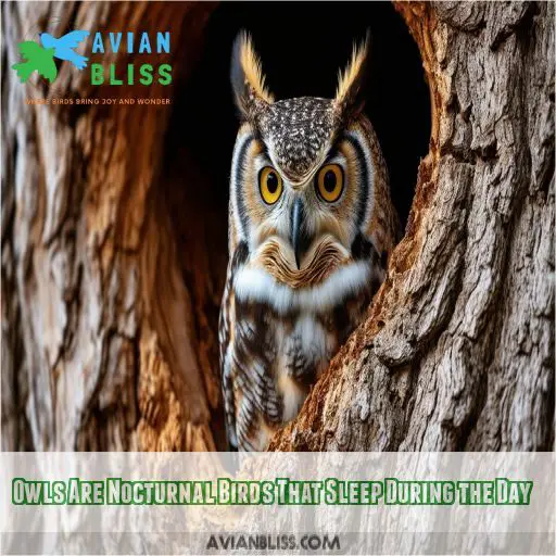 Owls Are Nocturnal Birds That Sleep During the Day