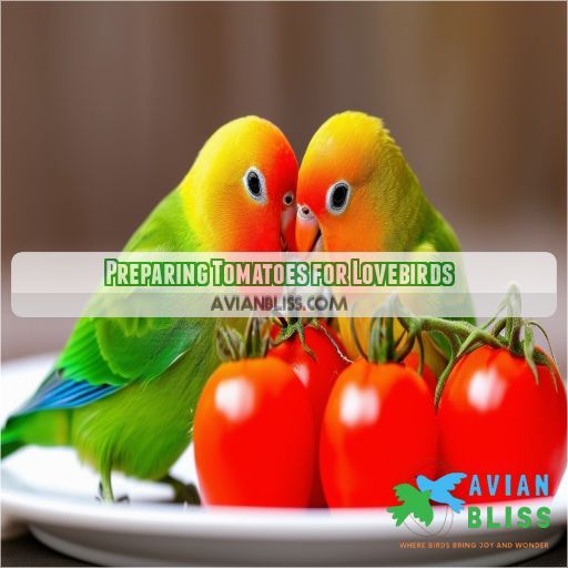 Preparing Tomatoes for Lovebirds