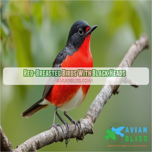 Red-Breasted Birds With Black Heads