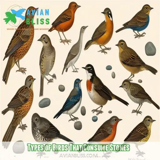 Types of Birds That Consume Stones