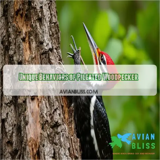 Unique Behaviors of Pileated Woodpecker