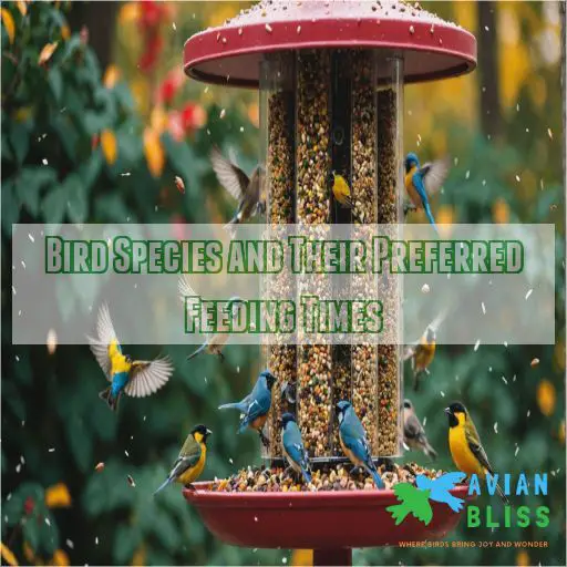 Bird Species and Their Preferred Feeding Times