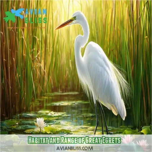 Habitat and Range of Great Egrets