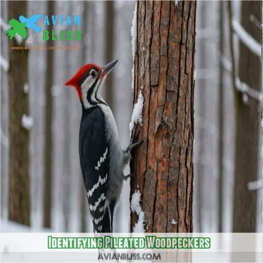 Identifying Pileated Woodpeckers