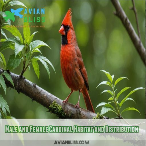 Male and Female Cardinal Habitat and Distribution