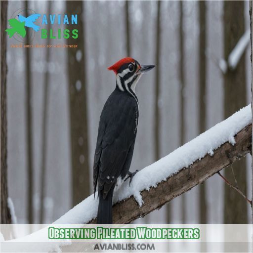 Observing Pileated Woodpeckers