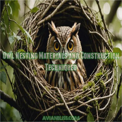 Owl Nesting Materials and Construction Techniques