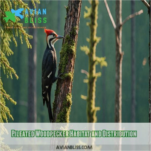 Pileated Woodpecker Habitat and Distribution