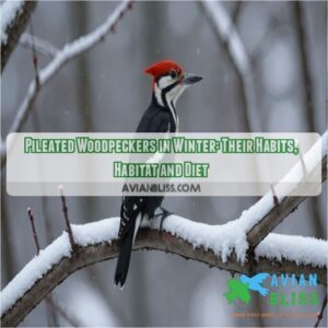 pileated woodpeckers in winter