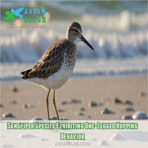 Sandpiper Species Exhibiting One-Legged Hopping Behavior