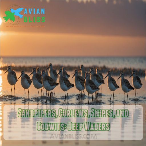 Sandpipers, Curlews, Snipes, and Godwits: Deep Waders