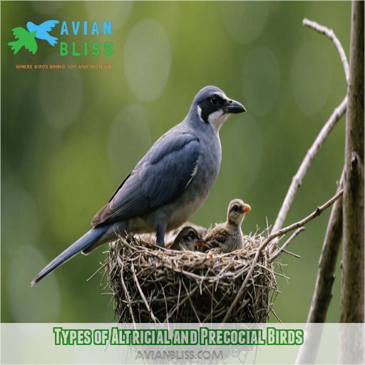 Types of Altricial and Precocial Birds