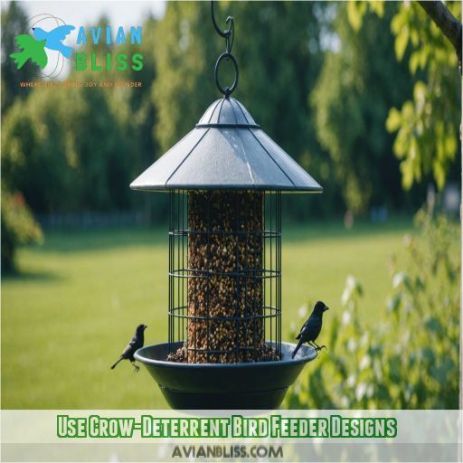 Use Crow-Deterrent Bird Feeder Designs